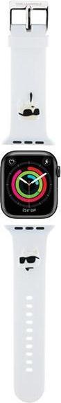 Immagine prodotto Karl Lagerfeld Pasek KLAWMSLKCNH Apple Watch 38/40/41mm biały/cinturino bianco 3D Rubber Karl&Choupette H (Acciaio, Silicone)