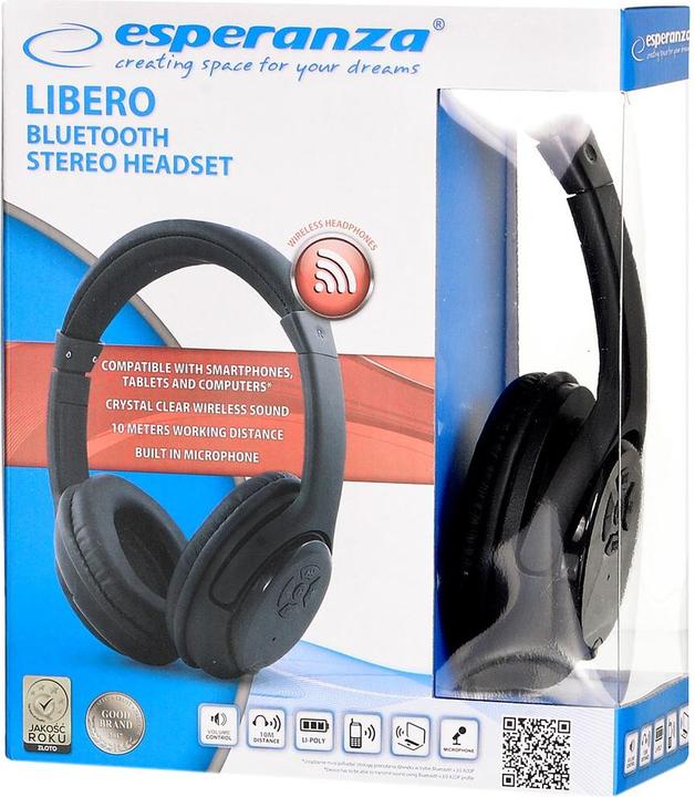 Image du produit Esperanza Libero EH163K (pas de réduction du bruit, 4 h, Sans fil, Filaire)