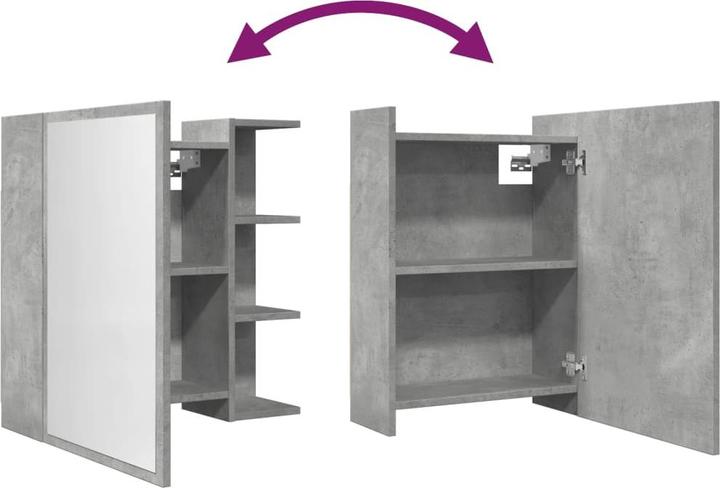 Produktbild VidaXL Badezimmer Spiegelschrank Badschrank Badspiegel Wandschrank Betongrau (62.5 x 20.5 x 64 cm)