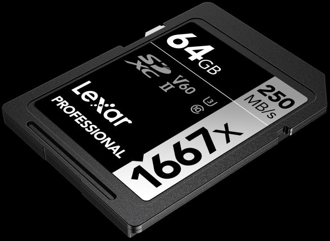 Actual product image Lexar Professional 1667x (64 GB, SDXC, U3, UHS-II)