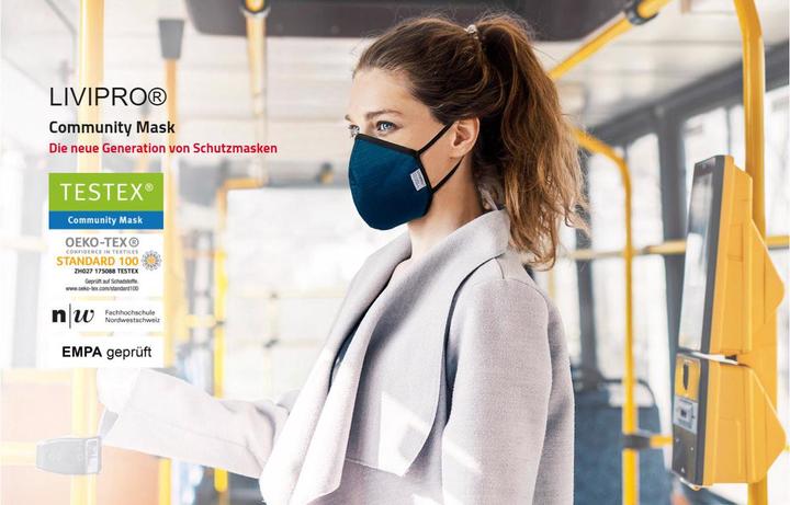 Immagine prodotto Unrepa Maschera comunitaria in tessuto LIVIPRO Compact, lavabile, taglia M (1 x)