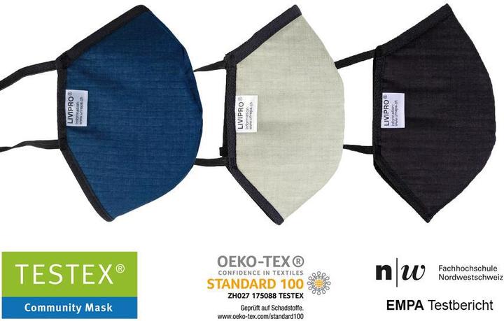 Immagine prodotto Unrepa Maschera comunitaria in tessuto LIVIPRO Compact, lavabile, taglia M (1 x)