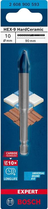 Produktbild Bosch Professional Zubehör EXPERT HEX-9 HardCeramic Bohrer, 10 x 90 mm (10 Millimeter)
