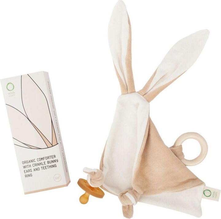 Image du produit Wooly Organic Camarade de jeu Oreilles de lapin bio avec anneau de dentition 19cm