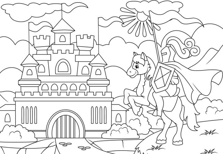 Produktbild Bunter Pauspapier-Malspass – Ritter, Drachen und Burgen