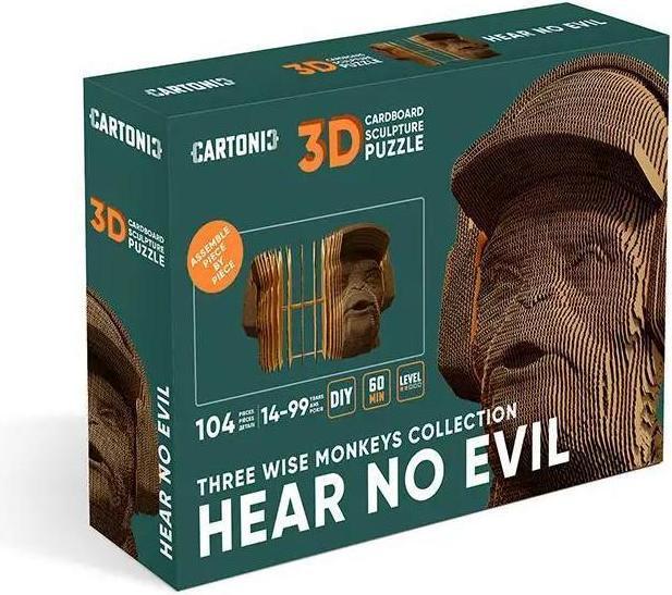Produktbild Cartonic Affe ""Hear No Evil"" - 3D Modell aus Karton
