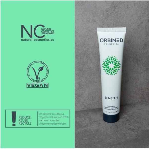 Actual product image Orbimed Toothpaste Sensitive fluoride-free (75 ml)