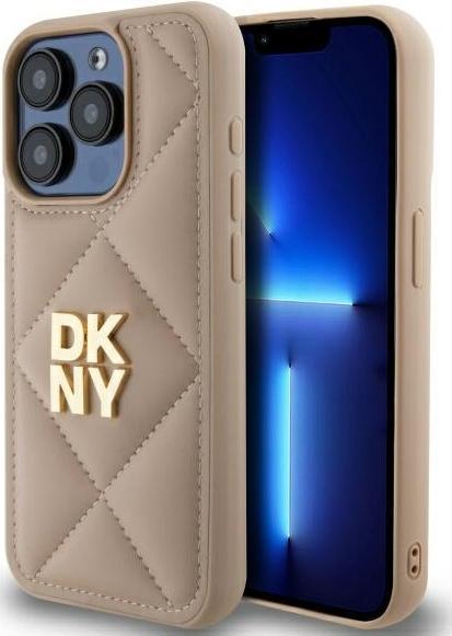 Actual product image DKNY DKHCP15LPQDSLE iPhone 15 Pro 6.1" beżowy/beige Quilted Stack Logo (Apple iPhone 15 Pro)