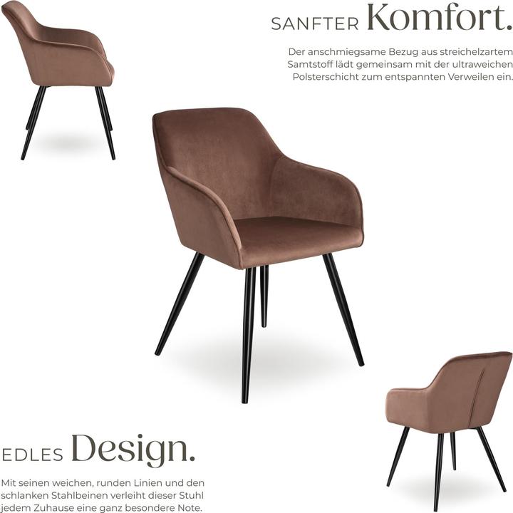 Image du produit tectake Chaise MARILYN Effet Velours Style Scandinave
