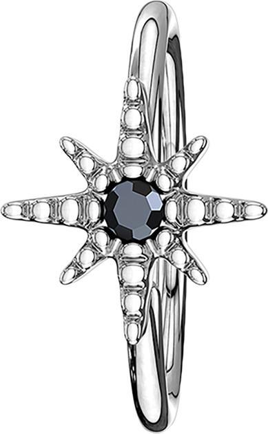 Immagine prodotto Star Piercing Anello micro piercing argento Stella marina di cristallo nero (Ottone)
