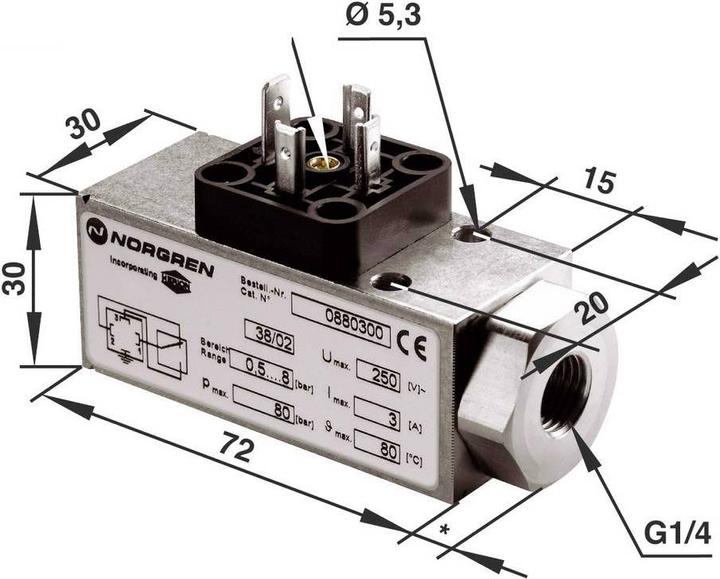 Image du produit Norgren Pressostat pneumatique 18D