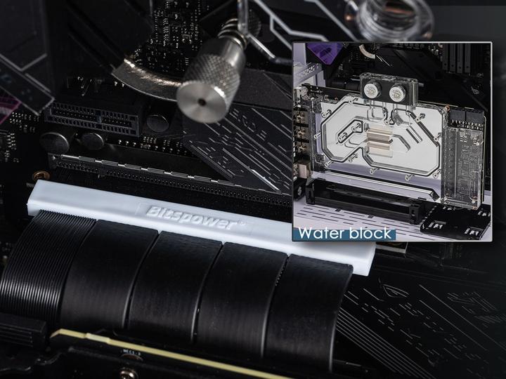 Produktbild Bitspower Vertikale Grafikkartenhalterung mit PCIe 4.0 x16 Riser Kabel