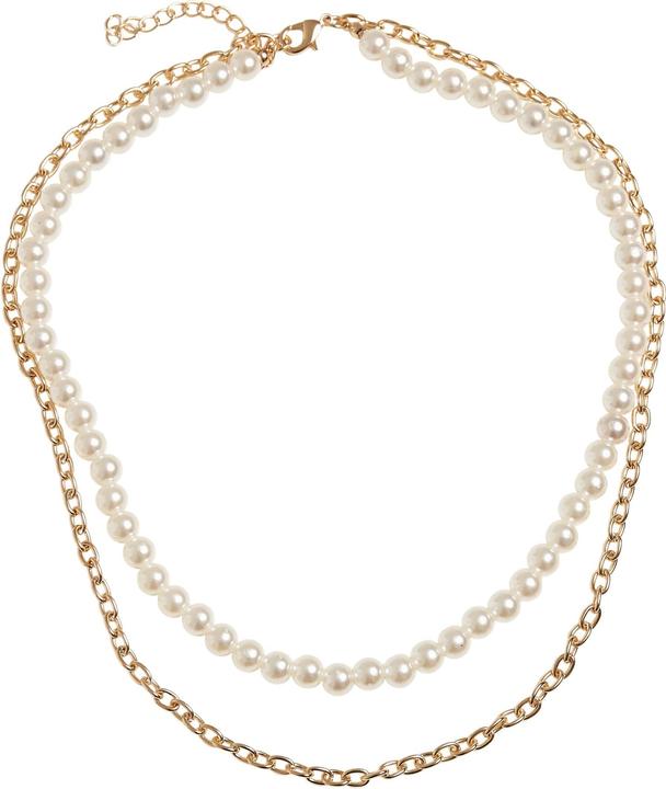 Urban Classics Collana a strati di perle (100% cotone)