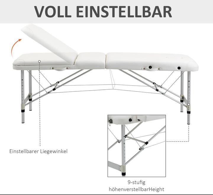 Image du produit Homcom Table de massage avec cadre léger en aluminium, pliable et rembourrée
