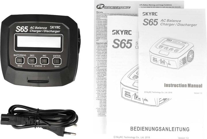 Productafbeelding SkyRC Lader AC S65 AC LiPo 2-4s 6A 65W Ontladen 2A 10W