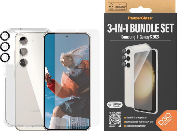 Actual product image PanzerGlass Bundle Ultra Wide FIt Glass + Case + Lens (1 Piece, Samsung Galaxy S24)