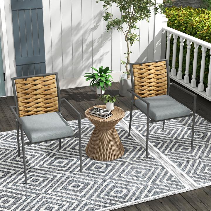Actual product image Outsunny Stackable garden chairs with cushions