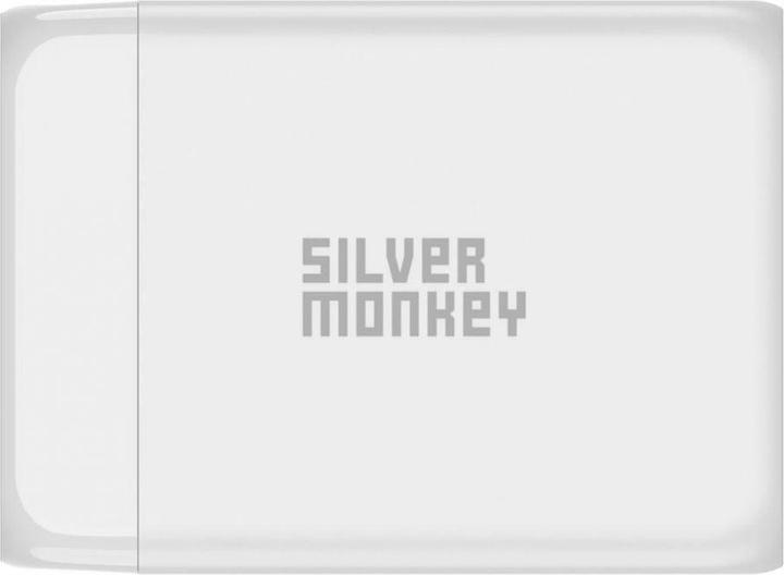 Actual product image Silver Monkey SMA156 200W GaN charger 3x USB-C PD USB-A QC 3.0 with detachable power cable - white (200 W)