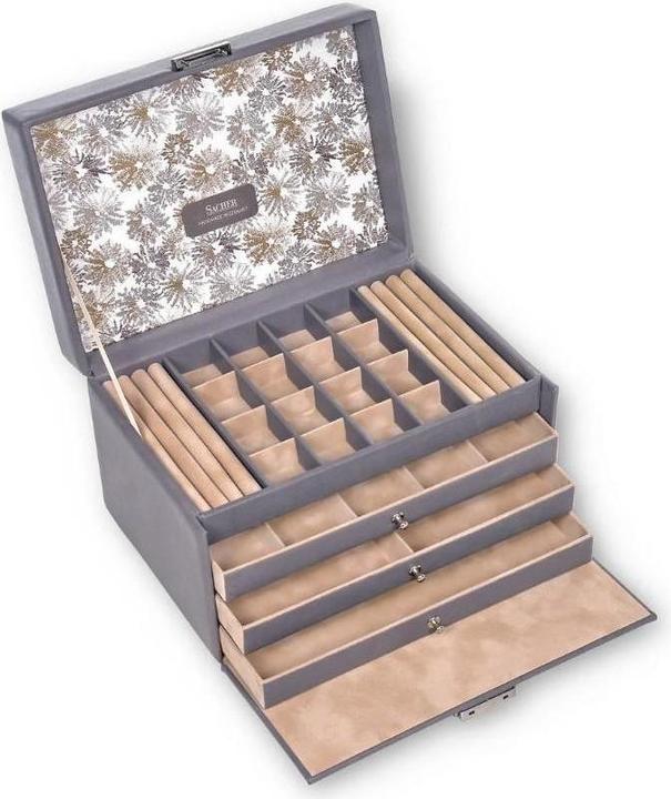 Actual product image Sacher 77.510.561643 - Jewellery box Lena fleur venice grey (leather)