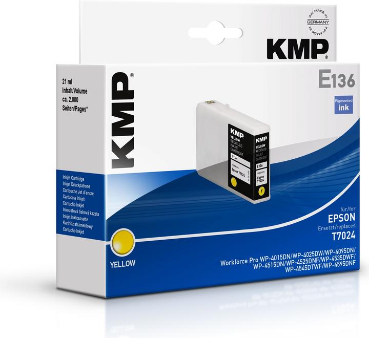 Immagine prodotto KMP E136 Cartuccia d'inchiostro giallo compatibile con Epson T7024 (Y)