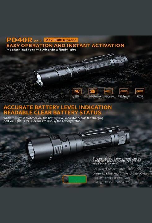 Immagine prodotto Fenix PD40R V3.0 (14.30 cm, 3000 lm)