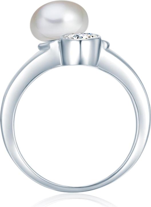 Actual product image Valero Pearls Ladies Sterling Silver Zirconia Freshwater Cultured Pearl Silver - 3876 (54, 925 Silver)
