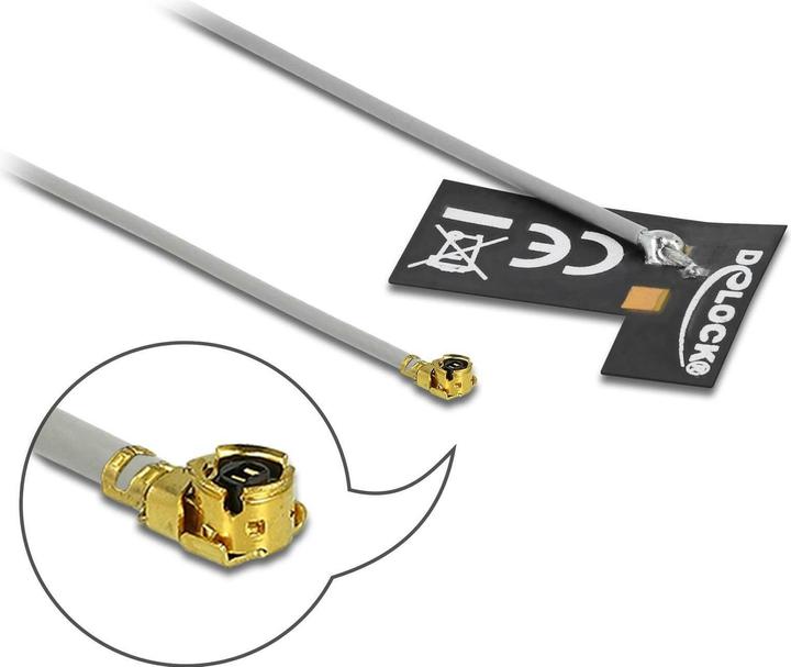 Produktbild Delock WLAN-Antenne 10 cm, MHF I Stecker 2 dBi (Antennenadapter)