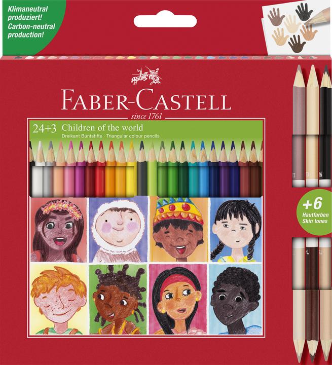 Image du produit Faber-Castell Triangular pencils 24 pcs + 3 skintones (511515) (Multicolore, 27 x)