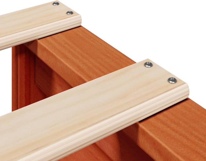 Actual product image VidaXL Solid wood bed Wooden bed Bed pallet bed with headboard 180x200cm pine (180 x 200 cm)