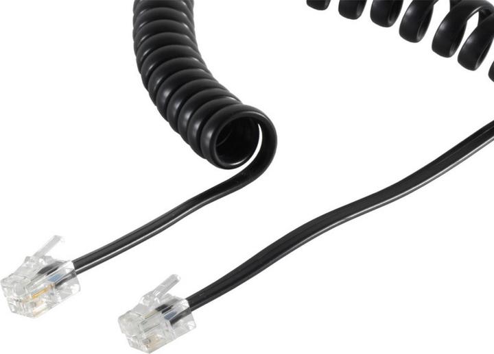 Image du produit Shiverpeaks Câble écouteur spiralé 7,5 m Western/Western 4/4 (RJ10) noir (TC 70135-7,5)