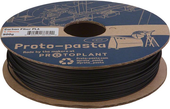 Produktbild Proto-pasta PLA mit Carbon Faser (PLA, Carbon, 1.75 mm, 500 g, Grau)