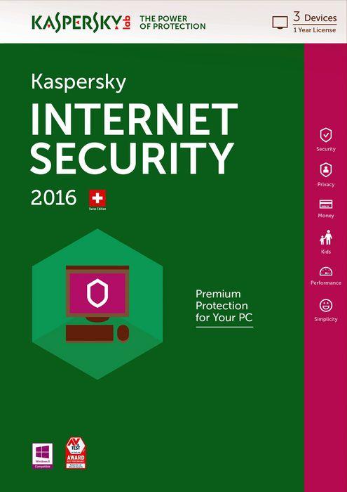 Kaspersky Internet Security 2016 SWISS EDITION (3 User, 12 Monate)