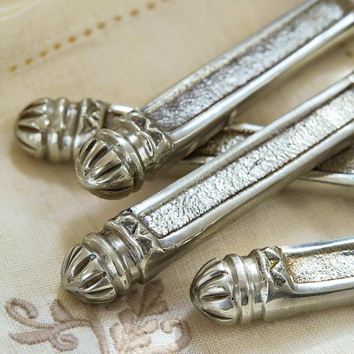 Actual product image Loberon Knife bench set of 4 Lafox antique silver