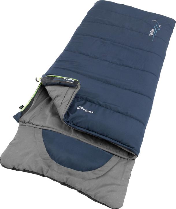 Actual product image Outwell Contour Junior polyester sleeping bag, dark blue (170 cm)