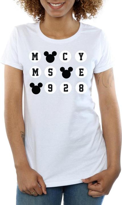 Actual product image Disney Womens/Ladies Mickey Mouse 1928 Circles Cotton T-Shirt (XXL)