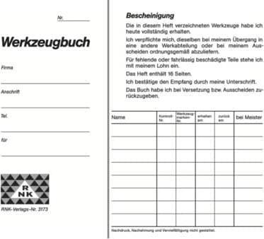 Actual product image Rnk Tool book A6 neutral 8 sheets (8 x)