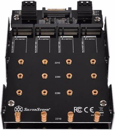 Image du produit Silverstone SDP11 - Adaptateur de baie de disque - 3,5" à 4 x M.2 (8,9 cm à 4 x M.2)