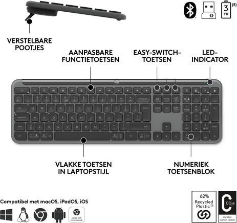Produktbild Logitech Sgn Slim Combo Mk950 Business (Eng. Int., Kabellos)