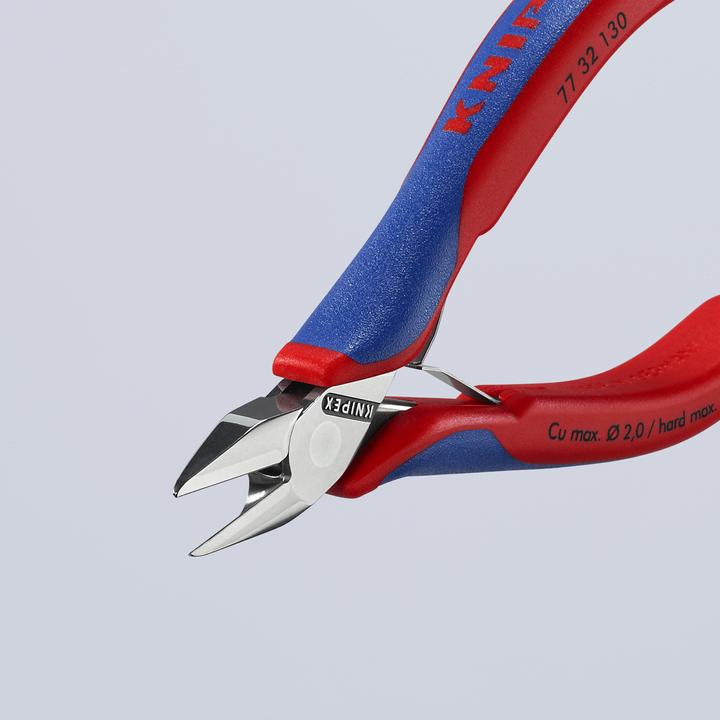Produktbild Knipex 77 32 130 Elektronik-Seitenschneider mit Mehrkomponenten-Hüllen 130 mm (129 mm)