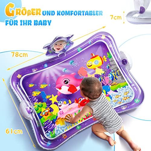 Produktbild Activity Board Wassermatte baby, BPA-frei 78X61cm Grössere Wasserspielmatte mit Spiegel and Glocke als Bauchzeit
