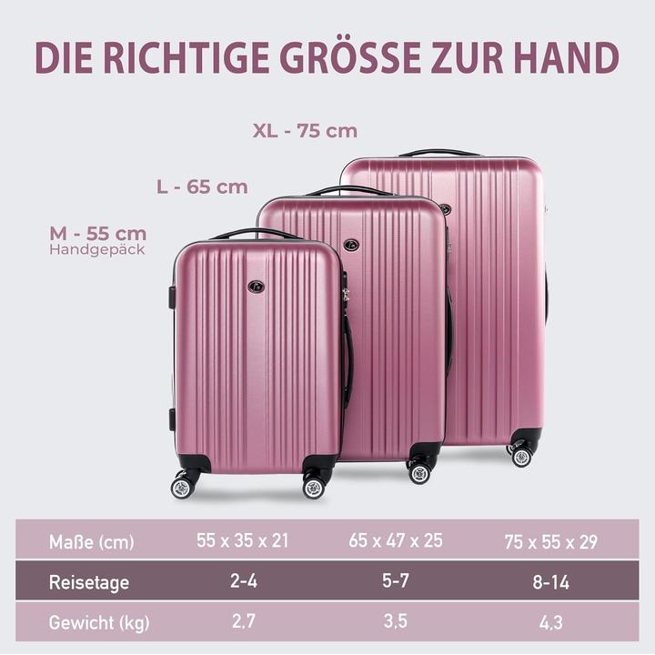 Immagine prodotto Fergé 3-teiliges Hartschalenkoffer-Set "Toulouse" (110 l, Bagaglio a mano (fino a 50 litri), M (50 - 90l), L (90 - 115l))