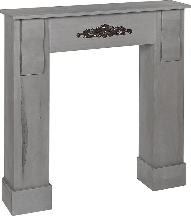Immagine prodotto Beliani Cornice per caminetto in legno di Paulownia grigio 23 x 97 x 99 cm MANDRE