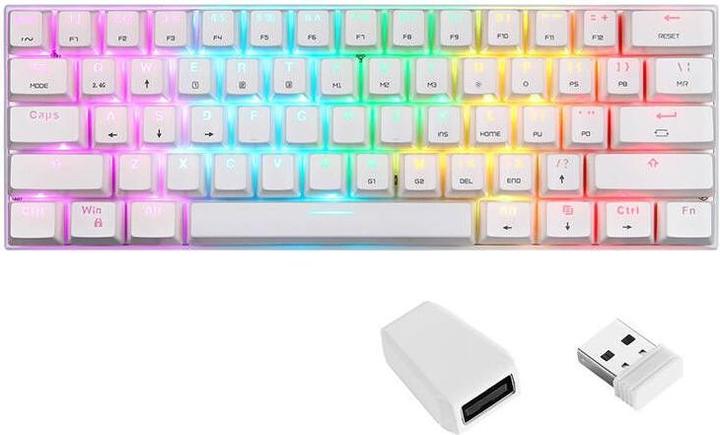 Image du produit Motospeed Clavier mécanique sans fil SK62 Blanc (commutateur bleu)