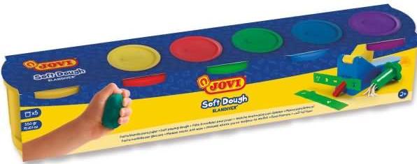 Actual product image Jovi Modelling clay Soft Dough Blandiver PU=5 tins of 110g each