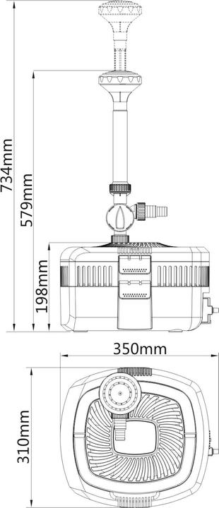 Produktbild SunSun CUF-4800 Springbrunnenpumpe 4800 l/h / 30 W UVC Teichpumpe Teichfilter