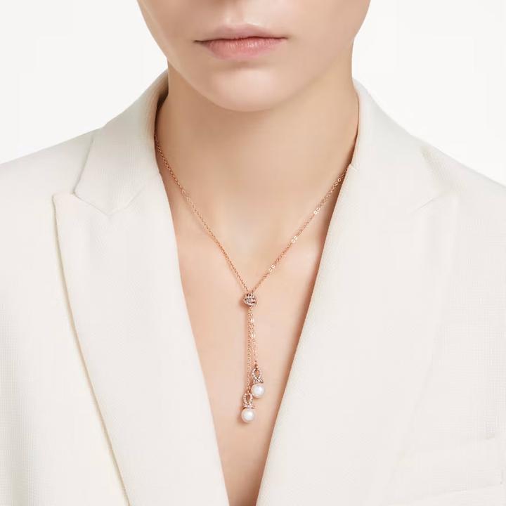 Produktbild Swarovski Originally Y Halskette Weiss Roségold (Swarovski Metall, 42 - 47 cm)
