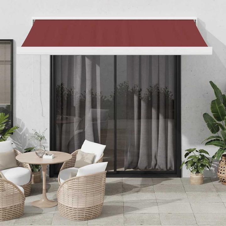 Actual product image VidaXL Markise Gelenkarmmarkise Sonnenmarkise Automatisch Burgunderrot 300x250cm (3 m)