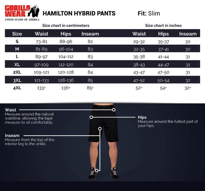 Image du produit Gorilla Wear Hamilton Hybrid Pants Black (S)