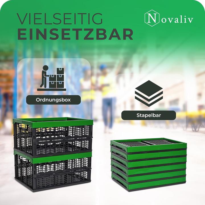 Actual product image Novaliv Folding boxes foldable stable green 6pcs.