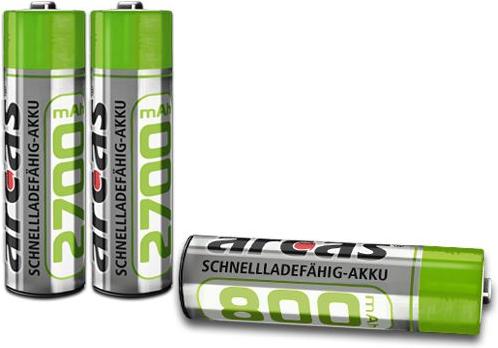Produktbild Arcas 177 27406 - Wiederaufladbarer Akku - Nickel-Metallhydrid (NiMH) - 1,2 V - 4 Stüc (4 Stk., AA, 2700 mAh)